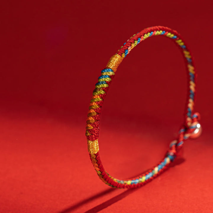 Pulsera de protección con hebilla de plata de ley 925 y aleación de hilo rojo multicolor con Buddha Stones - image 2