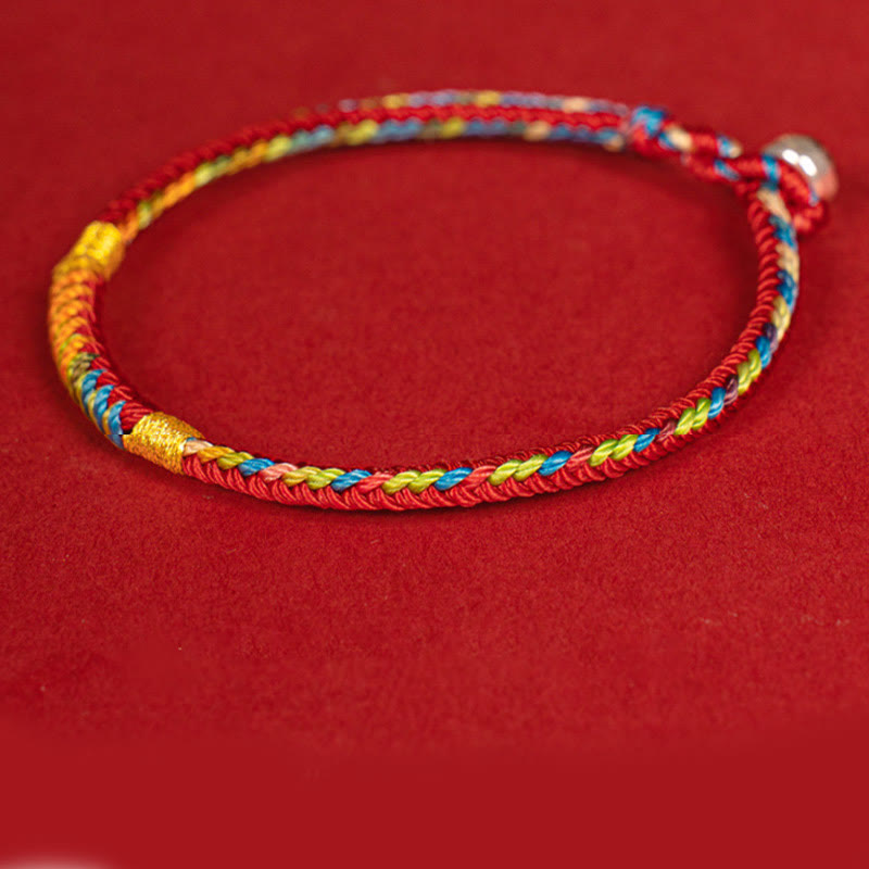 Pulsera de protección con hebilla de plata de ley 925 y aleación de hilo rojo multicolor con Buddha Stones - image 9