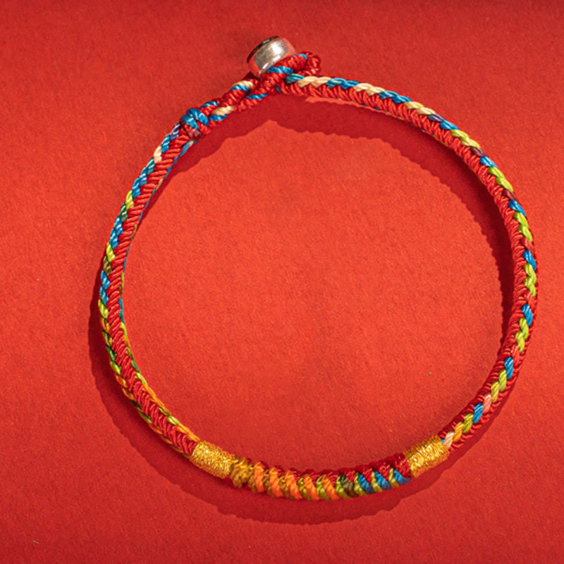 Pulsera de protección con hebilla de plata de ley 925 y aleación de hilo rojo multicolor con Buddha Stones - image 8