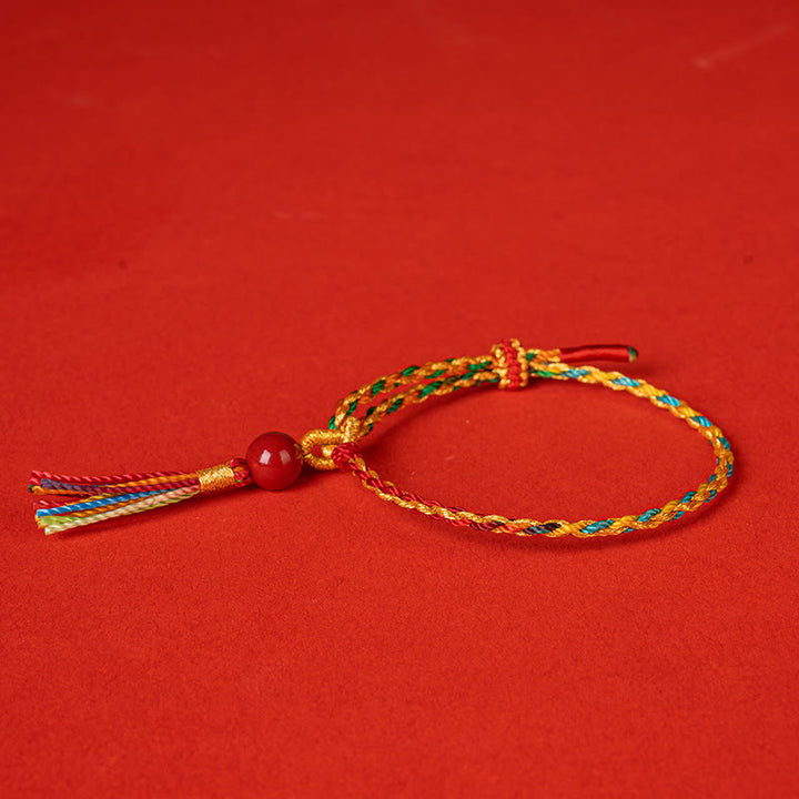 Pulsera de concentración de cinabrio con hilo colorido de Buddha Stones