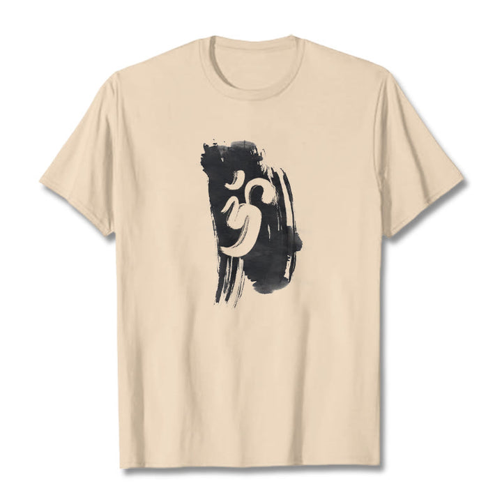 Camiseta de algodón con fondo de tinta OM y Buddha Stones - Sopa de mariscos - 2XL - image 12