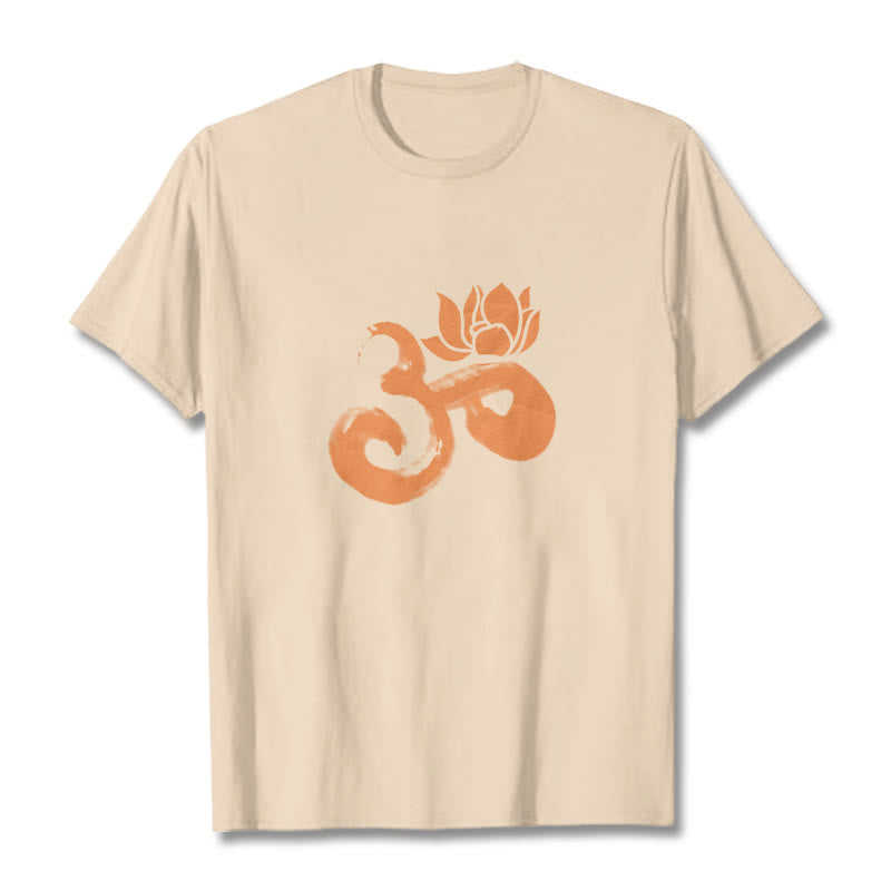 Camiseta de algodón con diseño de flor de loto y Buddha Stones OM - Sopa de mariscos - 2XL - image 1