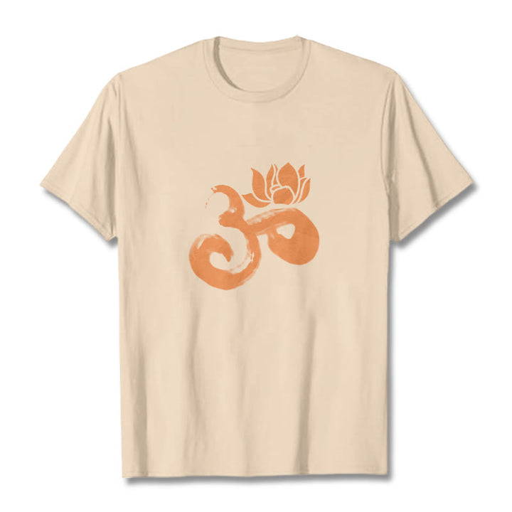 Camiseta de algodón con diseño de flor de loto y Buddha Stones OM - Sopa de mariscos - 2XL - image 1