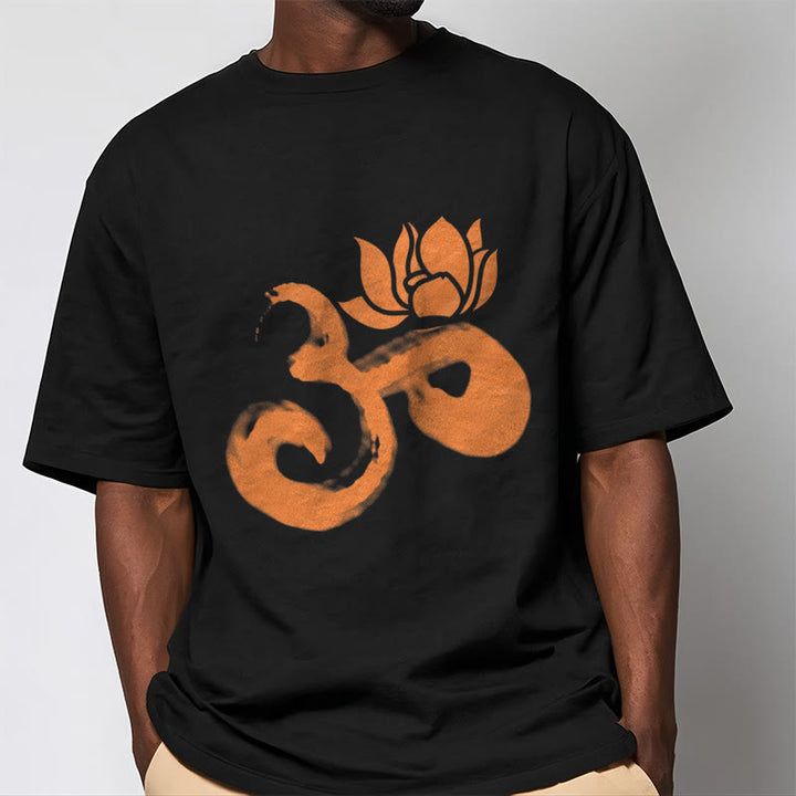 Camiseta de algodón con diseño de flor de loto y Buddha Stones OM - image 9