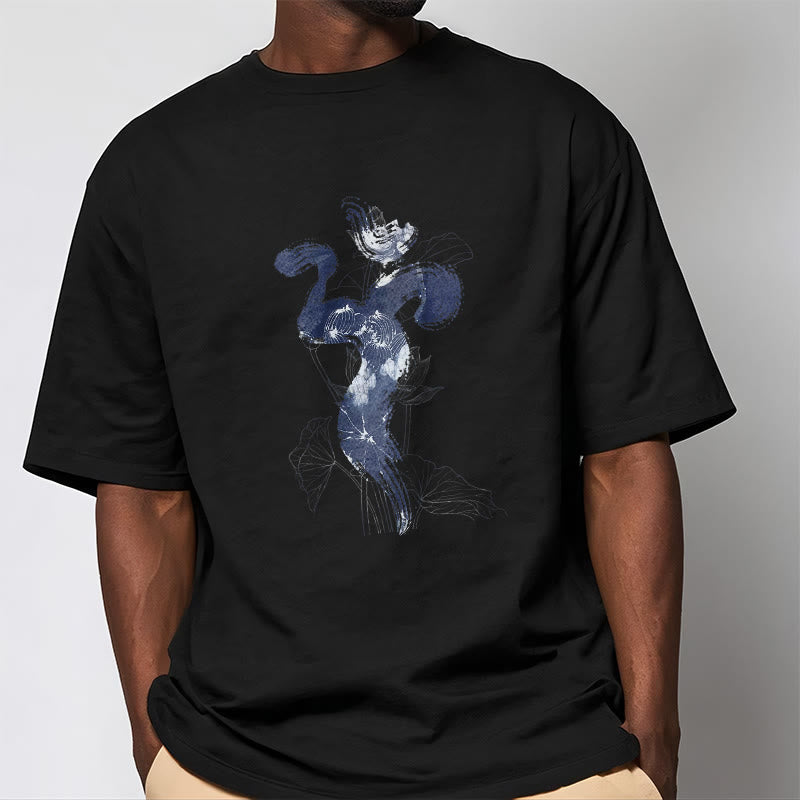 Camiseta de algodón con fondo de flor de loto y Buddha Stones OM - image 6