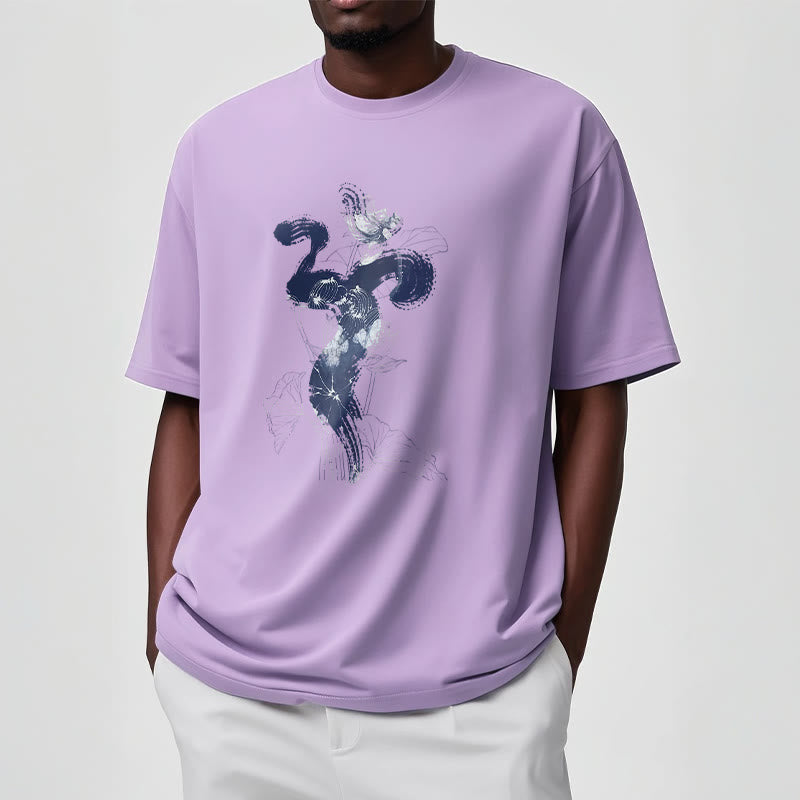 Camiseta de algodón con fondo de flor de loto y Buddha Stones OM - image 15