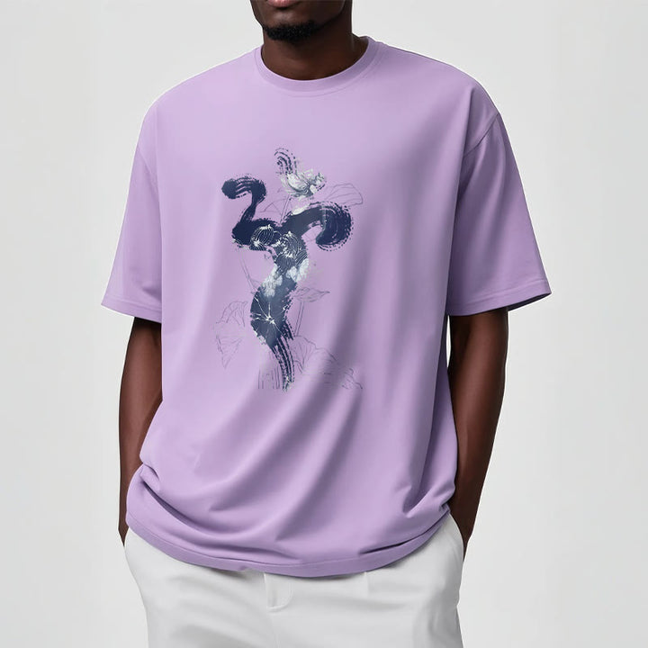 Camiseta de algodón con fondo de flor de loto y Buddha Stones OM - image 15