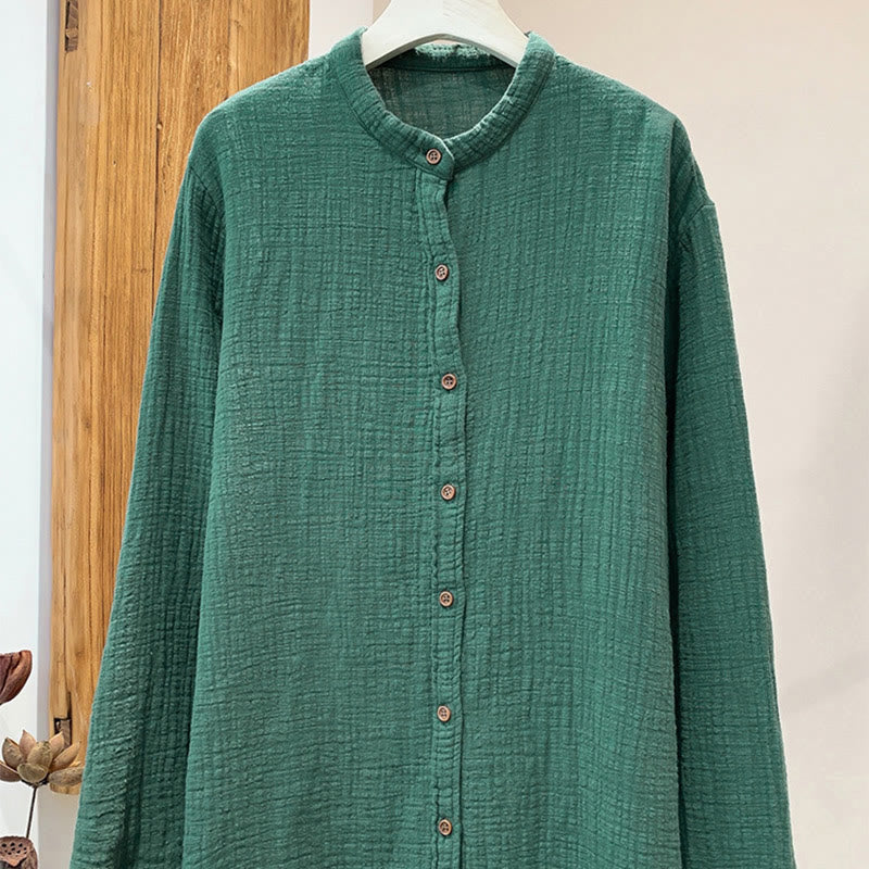 Buddha Stones Ropa de lino y algodón con lavado a la arena de doble capa, literaria y artística - Aguamarina mediana - US2, UK/AU6, UE34 (M) - image 25