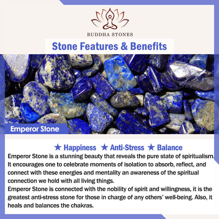 Pulsera de cuentas espaciadoras de la felicidad de la piedra del emperador de Buddha Stones