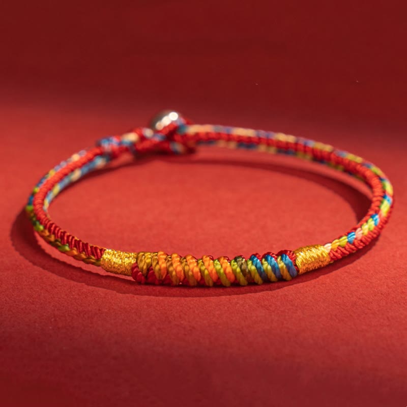 Pulsera de protección con hebilla de plata de ley 925 y aleación de hilo rojo multicolor con Buddha Stones - Hebilla de plata de ley 925 - 19 centímetros - image 0
