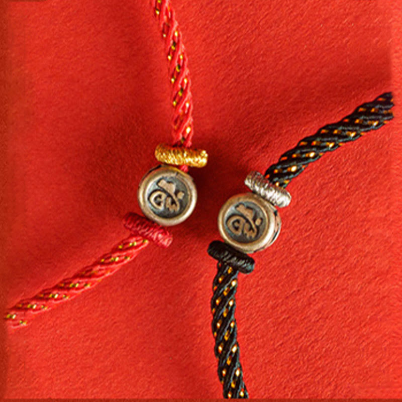 Pulsera de plata de ley 925 con hilo trenzado y Buddha Stones