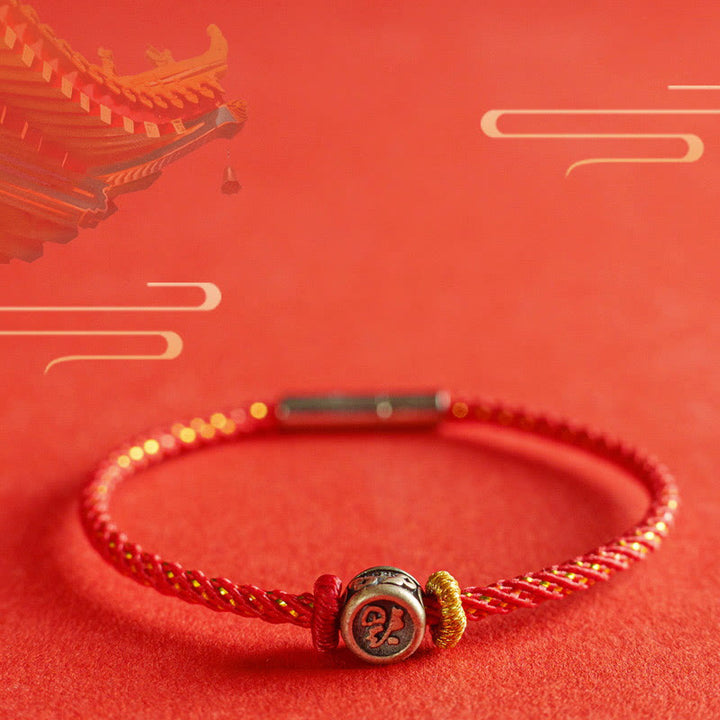 Pulsera de plata de ley 925 con hilo trenzado y Buddha Stones - image 2