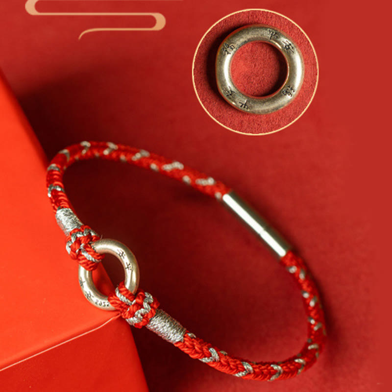 Pulsera de plata de ley 925 con hilo rojo y Buddha Stones para la suerte - image 13