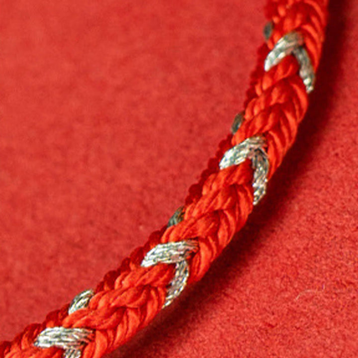 Pulsera de plata de ley 925 con hilo rojo y Buddha Stones para la suerte - image 4