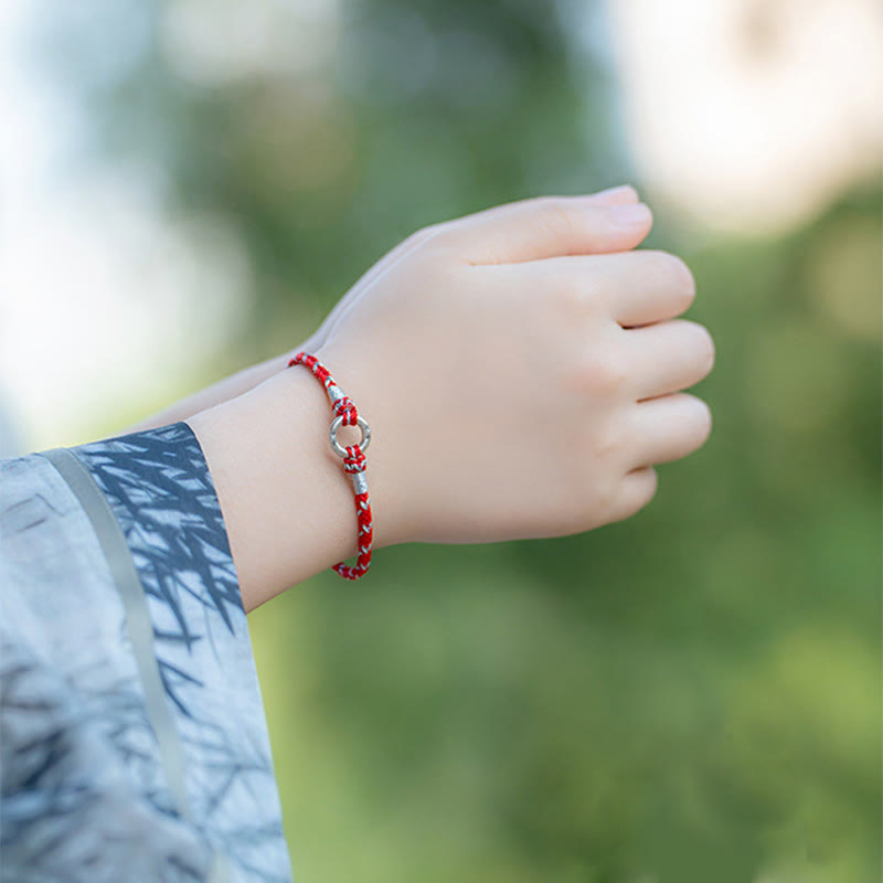 Pulsera de plata de ley 925 con hilo rojo y Buddha Stones para la suerte - image 9