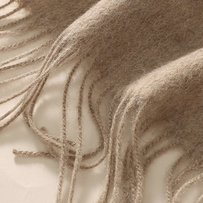 Bufanda de viaje acogedora de invierno con borlas bordadas con begonia y chal de lana con Buddha Stones - image 3