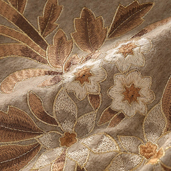 Bufanda de viaje acogedora de invierno con borlas bordadas con begonia y chal de lana con Buddha Stones