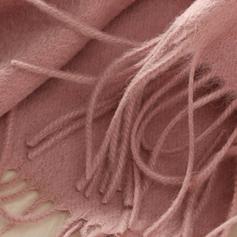 Chal de lana con Buddha Stones y borlas bordadas con loto para invierno, bufanda de viaje acogedora