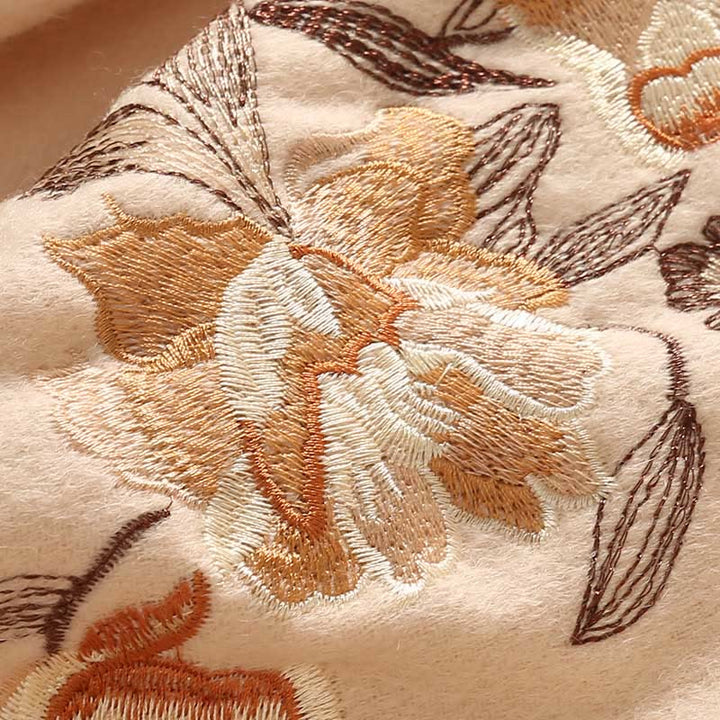 Chal de lana con Buddha Stones, flores, hojas, bordado, borlas, bufanda de viaje acogedora para invierno