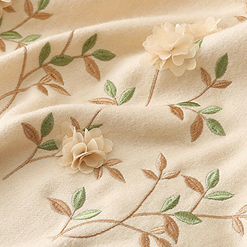 Chal de lana con Buddha Stones y bordado floral en 3D, bufanda de viaje acogedora para el invierno con borlas - image 23