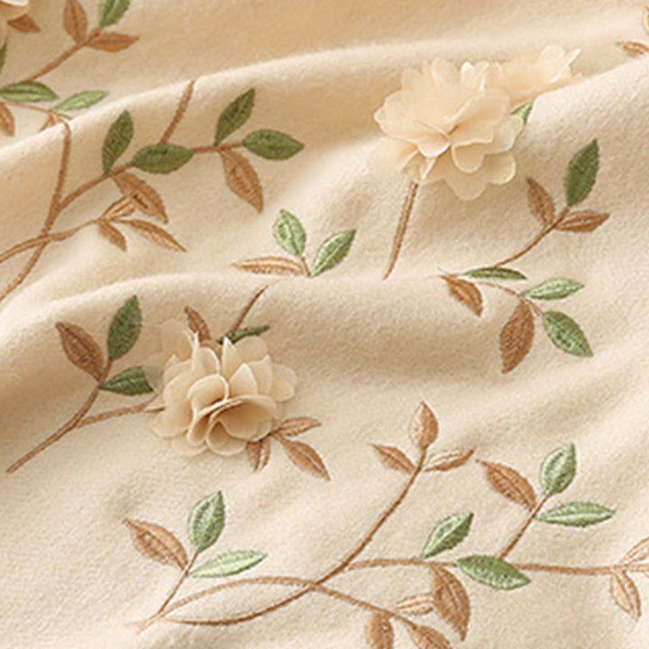 Chal de lana con Buddha Stones y bordado floral en 3D, bufanda de viaje acogedora para el invierno con borlas - image 23