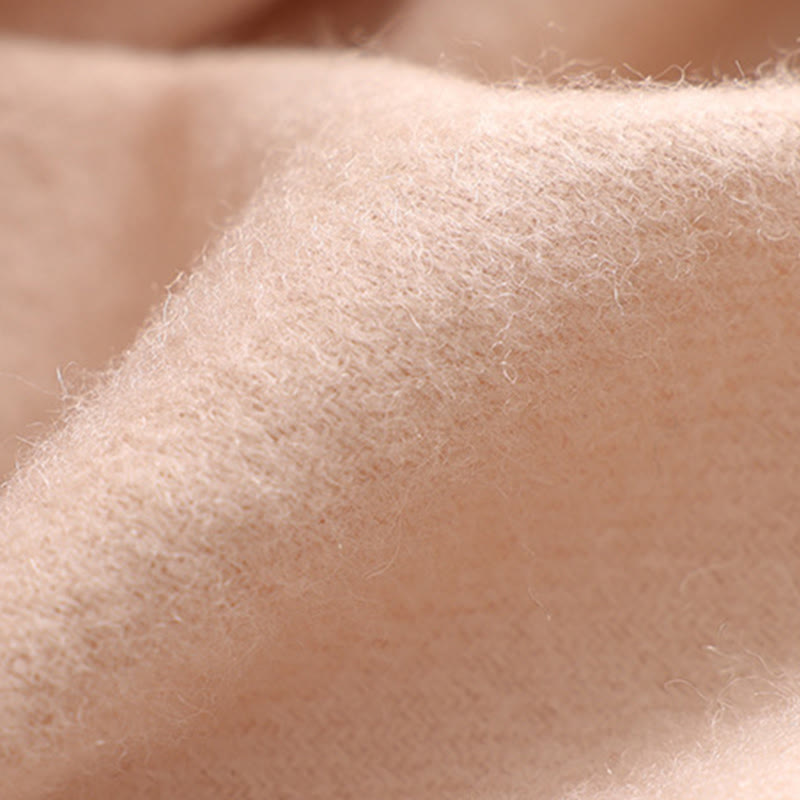 Chal de lana con Buddha Stones y flores rojas bordadas con borlas, bufanda de viaje acogedora para el invierno