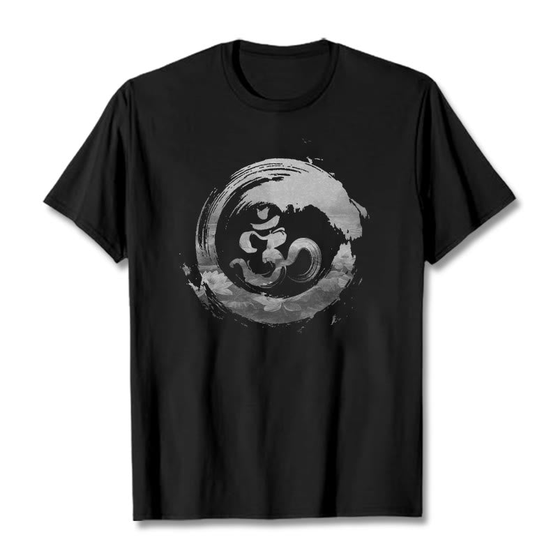 Camiseta de algodón con diseño de loto y Buddha Stones - Negro - 2XL - image 0