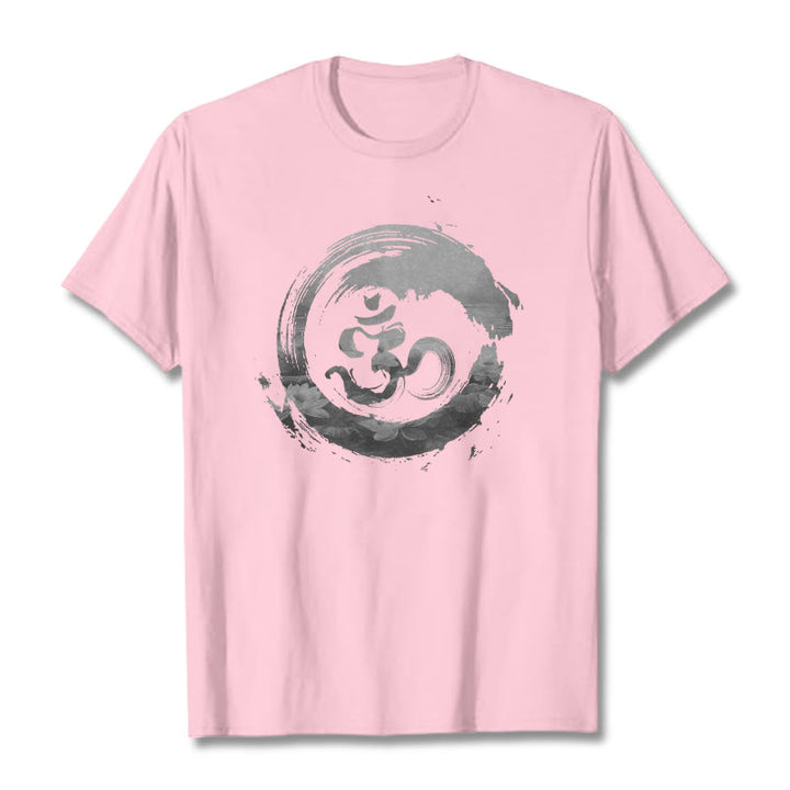 Camiseta de algodón con diseño de loto y Buddha Stones - rosa claro - 2XL - image 15