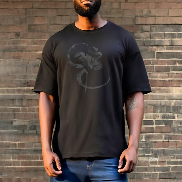 Camiseta de algodón con diseño Om y Buddha Stones - image 4