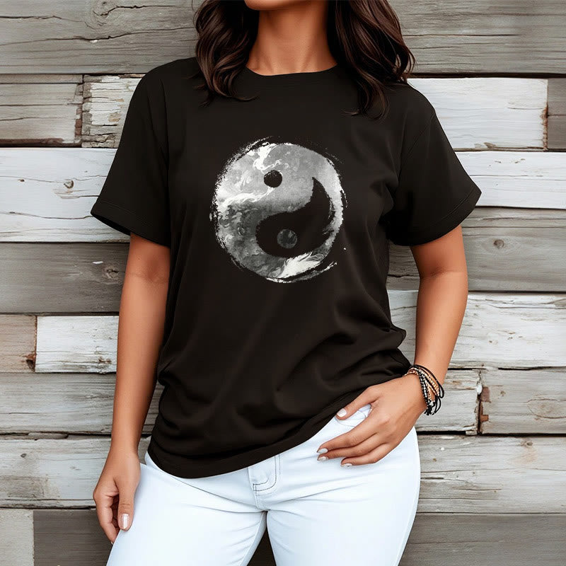 Camiseta de algodón con diseño de Yin Yang y Buddha Stones - image 5