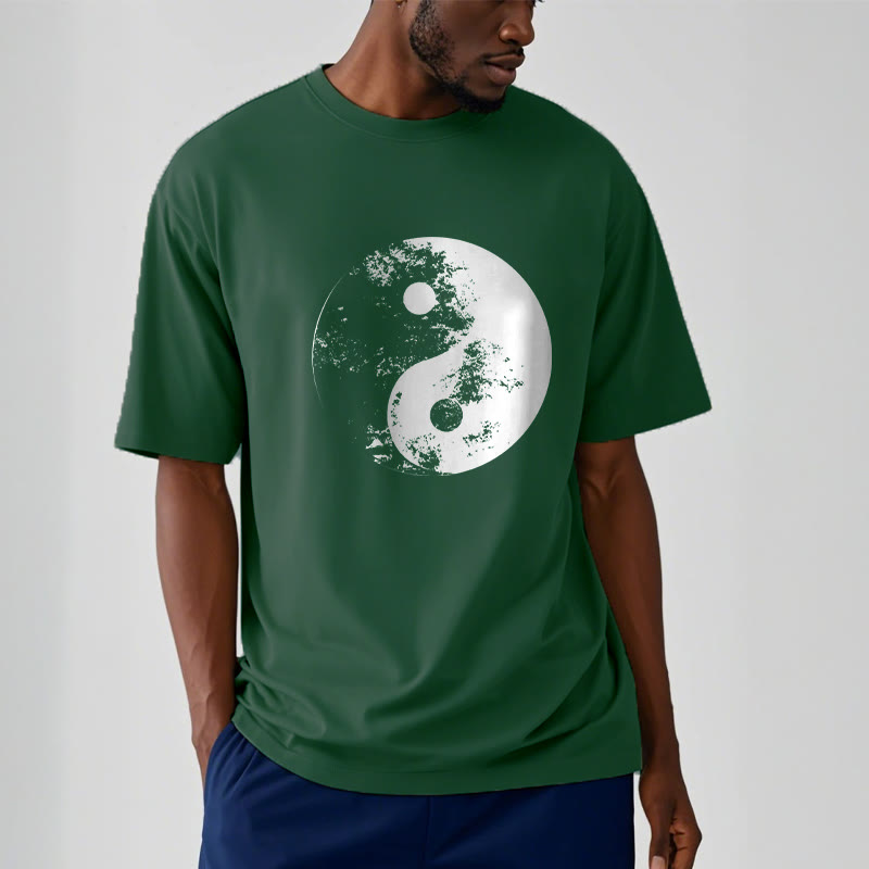Camiseta de algodón con estampado de tai chi y yang y Buddha Stones - image 9