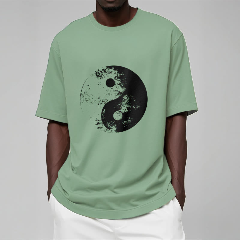 Camiseta de algodón con estampado de tai chi y yang y Buddha Stones - image 15
