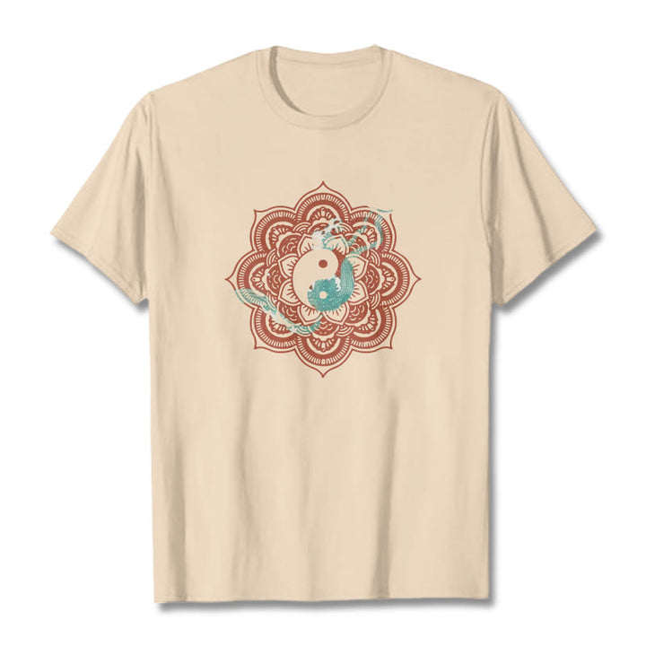 Camiseta de algodón con diseño de mandala y yang y Buddha Stones - Sopa de mariscos - 2XL - image 18