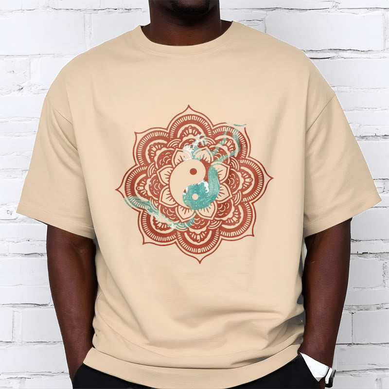 Camiseta de algodón con diseño de mandala y yang y Buddha Stones - image 19