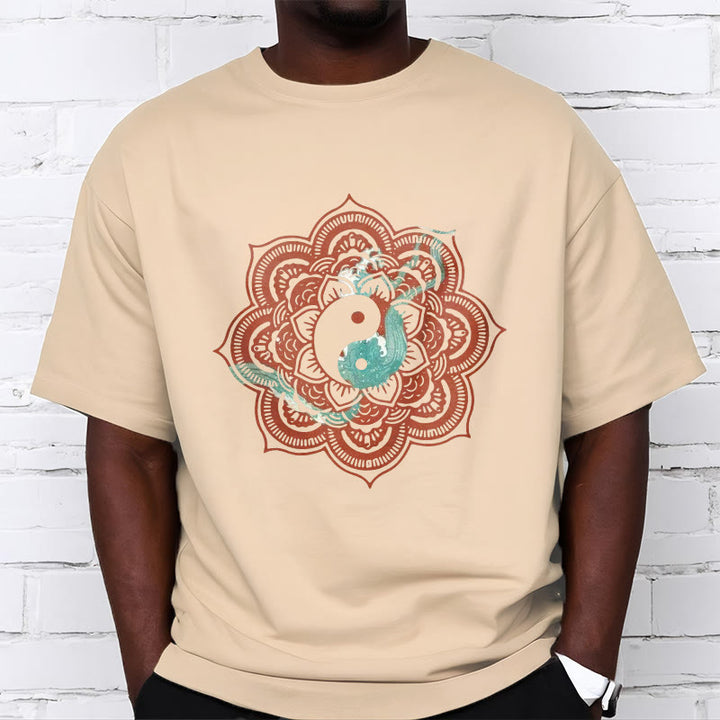 Camiseta de algodón con diseño de mandala y yang y Buddha Stones - image 19