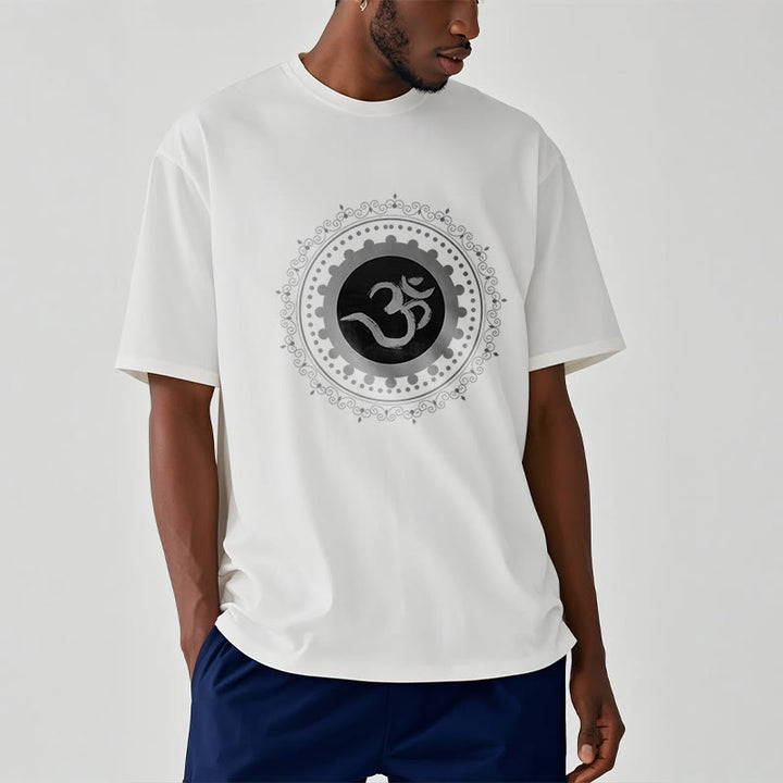 Camiseta de algodón con estampado de mandala Om y Buddha Stones - image 2