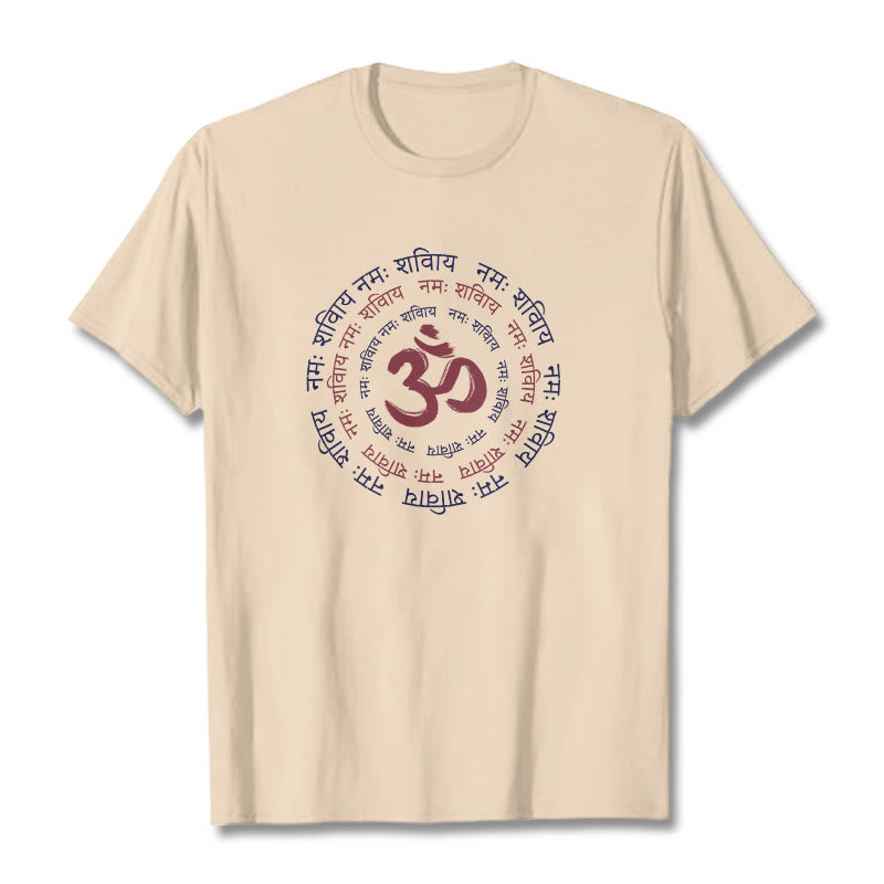 Camiseta de algodón con caracteres sánscritos del mantra OM de Buddha Stones - Sopa de mariscos - 2XL - image 6