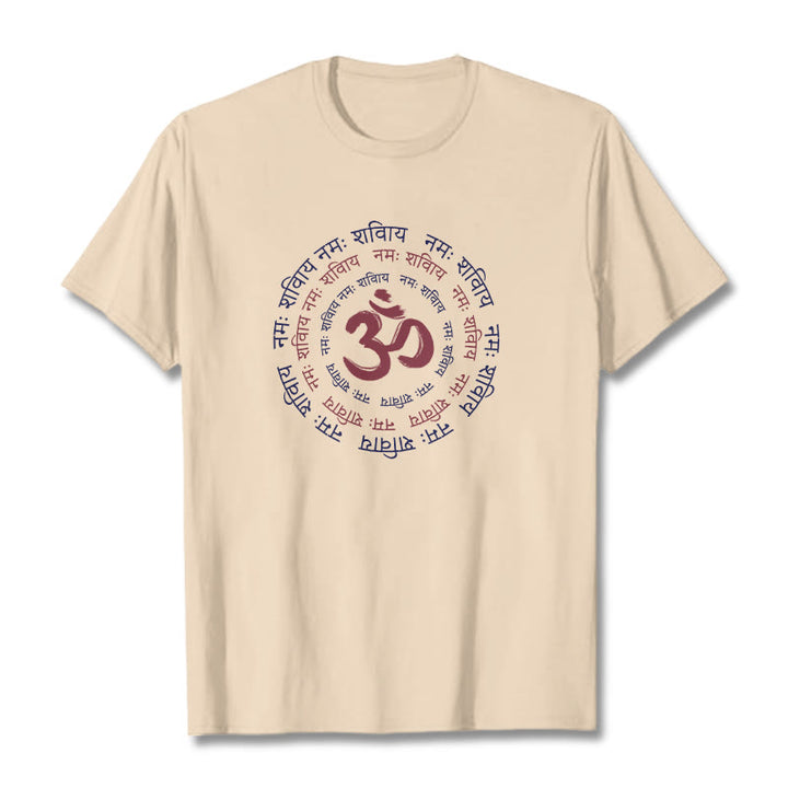 Camiseta de algodón con caracteres sánscritos del mantra OM de Buddha Stones - Sopa de mariscos - 2XL - image 6