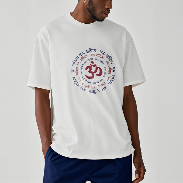 Camiseta de algodón con caracteres sánscritos del mantra OM de Buddha Stones - image 3