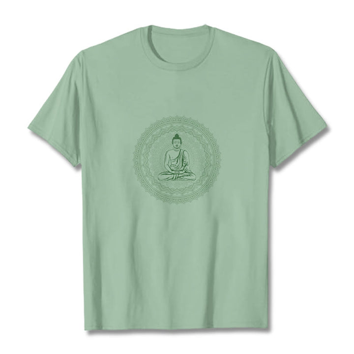 Camiseta de algodón con mandala de Buddha Stones de Buda - Verde pálido - 2XL - image 16