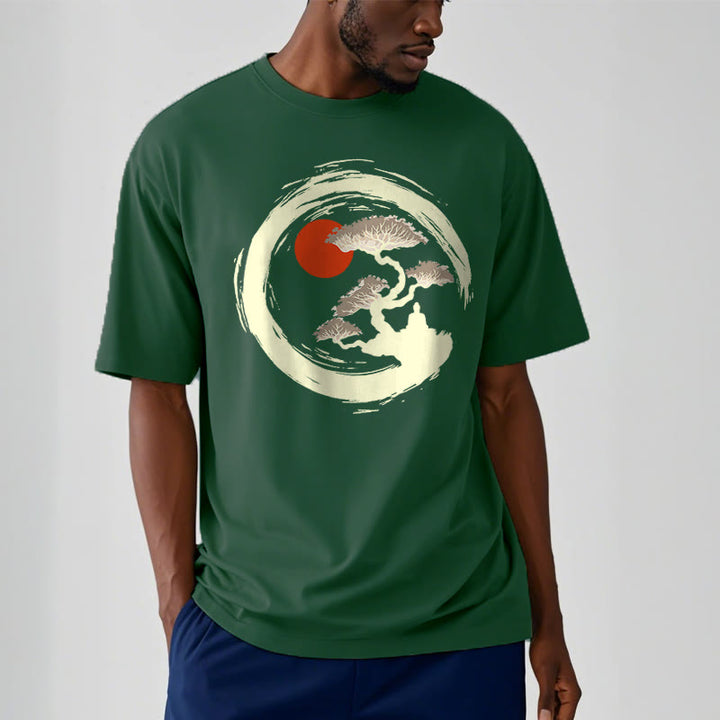 Camiseta de Buda para Meditación con Círculo Zen de Piedras de Buda del Sol Rojo - image 12