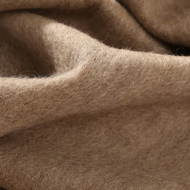 Chal de lana con Buddha Stones, flores blancas y rosas, hojas doradas, bordado con borlas, bufanda de viaje acogedora para el invierno