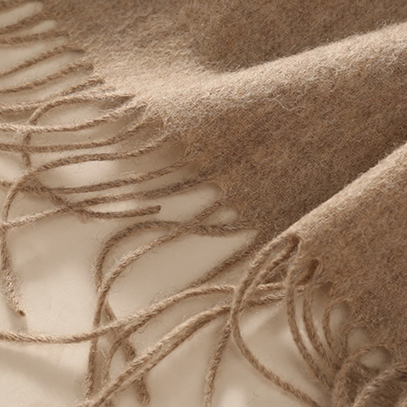 Chal de lana con Buddha Stones, flores blancas y rosas, hojas doradas, bordado con borlas, bufanda de viaje acogedora para el invierno