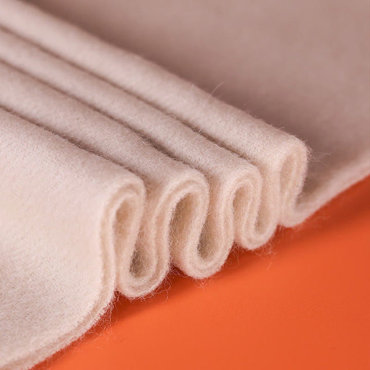 Bufanda de viaje acogedora de invierno con borlas bordadas con magnolias y chal de lana con Buddha Stones