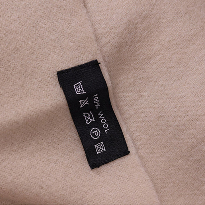 Bufanda de viaje acogedora de invierno con borlas bordadas con magnolias y chal de lana con Buddha Stones