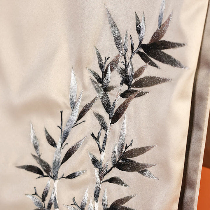 Bufanda de viaje acogedora de invierno con bordado de Suzhou, Buddha Stones , mariposa Yulan, bambú, urraca