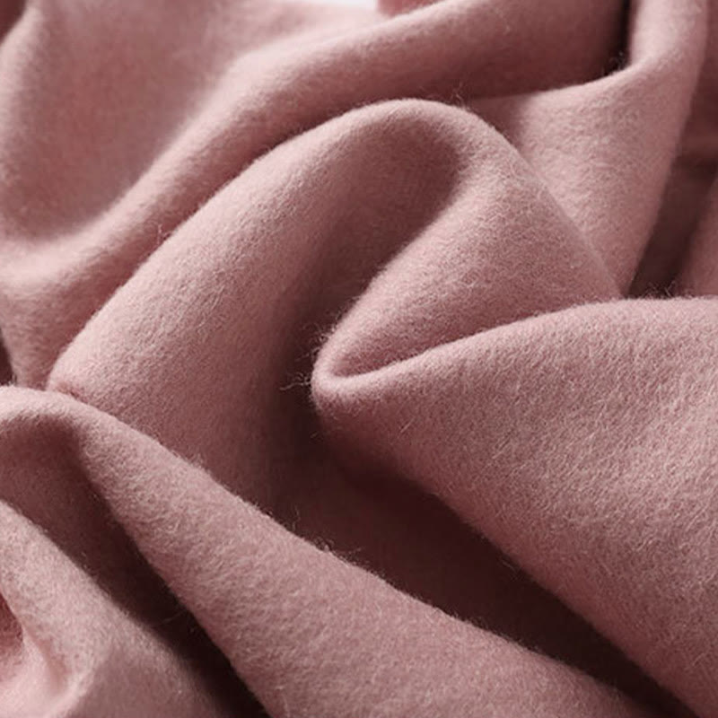 Bufanda de viaje acogedora de invierno con borlas bordadas con peonías rojas y chal de lana con Buddha Stones