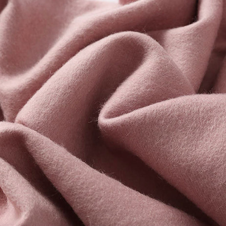 Bufanda de viaje acogedora de invierno con borlas bordadas con peonías rojas y chal de lana con Buddha Stones