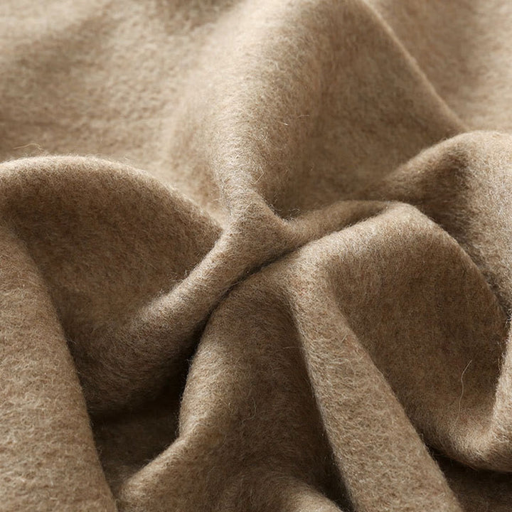 Chal de lana con Buddha Stones y borlas bordadas con flores blancas y naranjas, bufanda de viaje acogedora para el invierno