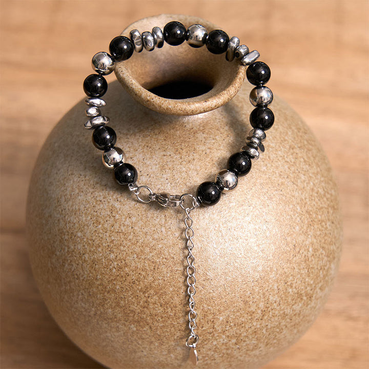 Pulsera de la suerte con Buddha Stones y ónix negro